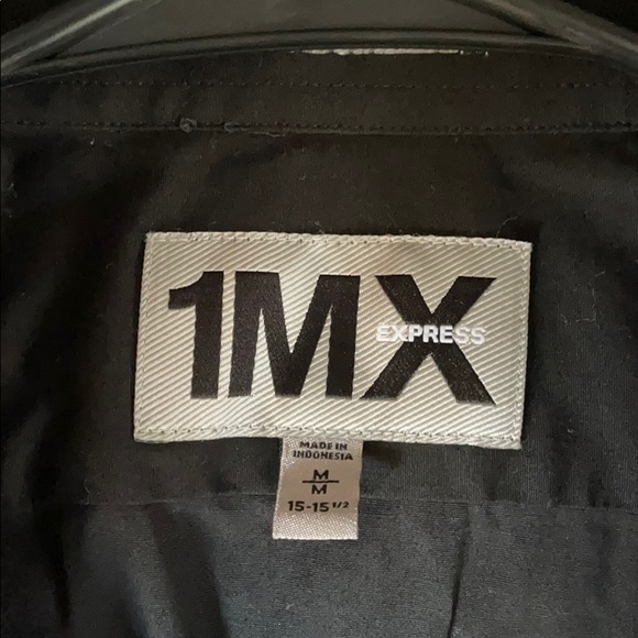 Express 1MX fitted black long sleeve button down - Picture 2 of 3